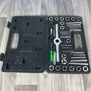 Pittsburgh Metric 40pc Carbon Steel Tap and Die Set (Missing Pieces)